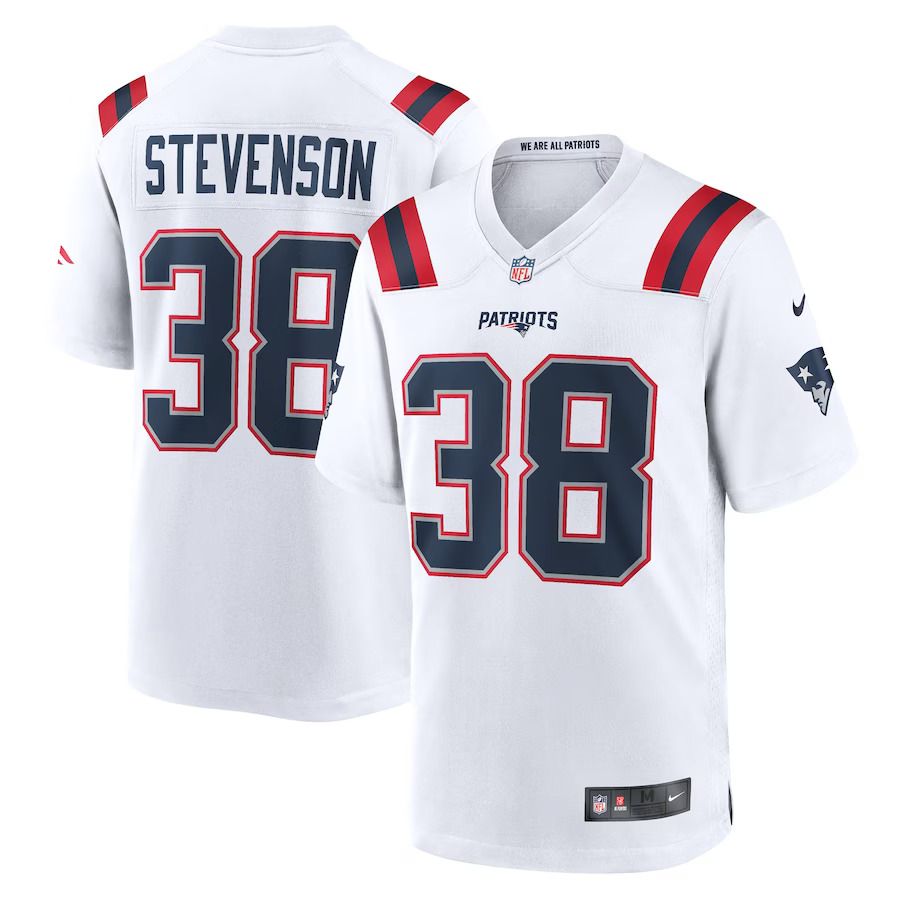 Men New England Patriots #38 Rhamondre Stevenson Nike White Game Player NFL Jersey